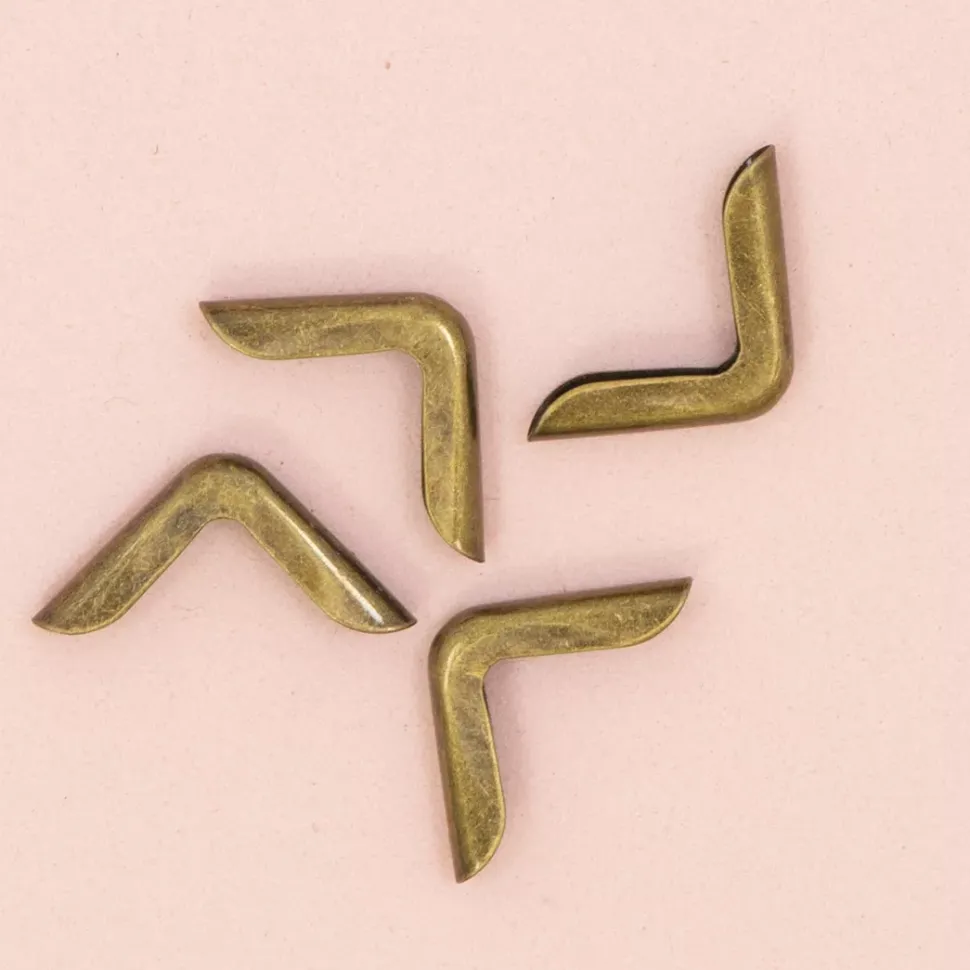 4 Esquineras Metálicas Mini Vintage Bronze Craftelier