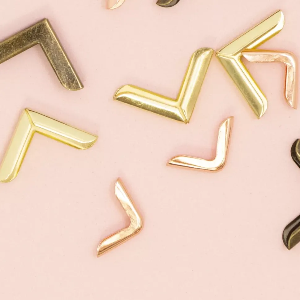 4 Esquineras Metálicas Mini Vintage Bronze Craftelier