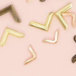 4 Esquineras Metálicas Mini Rose Gold Craftelier