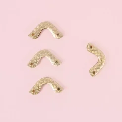 4 Esquineras Metálicas Vintage Oro