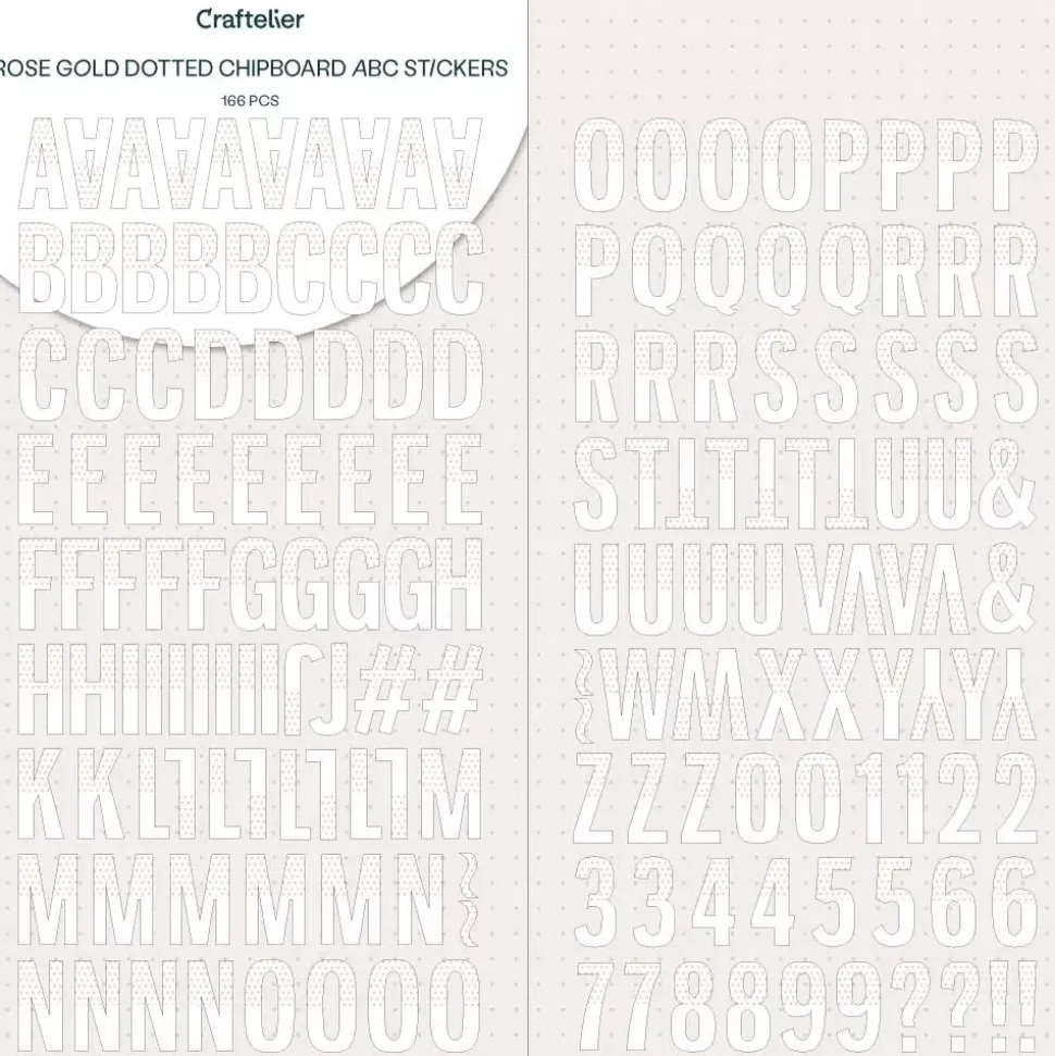 Abecedario Adhesivo Chipboard Puntos Rose Gold Craftelier
