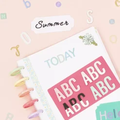 Abecedario Adhesivo Chipboard Puntos Rose Gold Craftelier