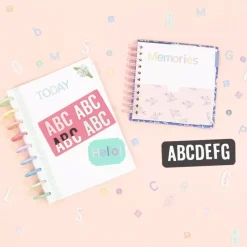 Abecedario Adhesivo Chipboard Puntos Rose Gold Craftelier