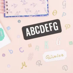 Abecedario Adhesivo Chipboard Puntos Rose Gold Craftelier