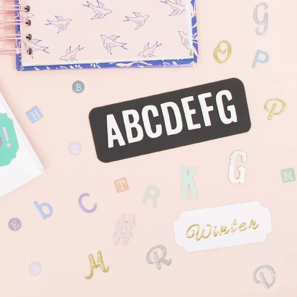 Abecedario Adhesivo Chipboard Puntos Rose Gold Craftelier