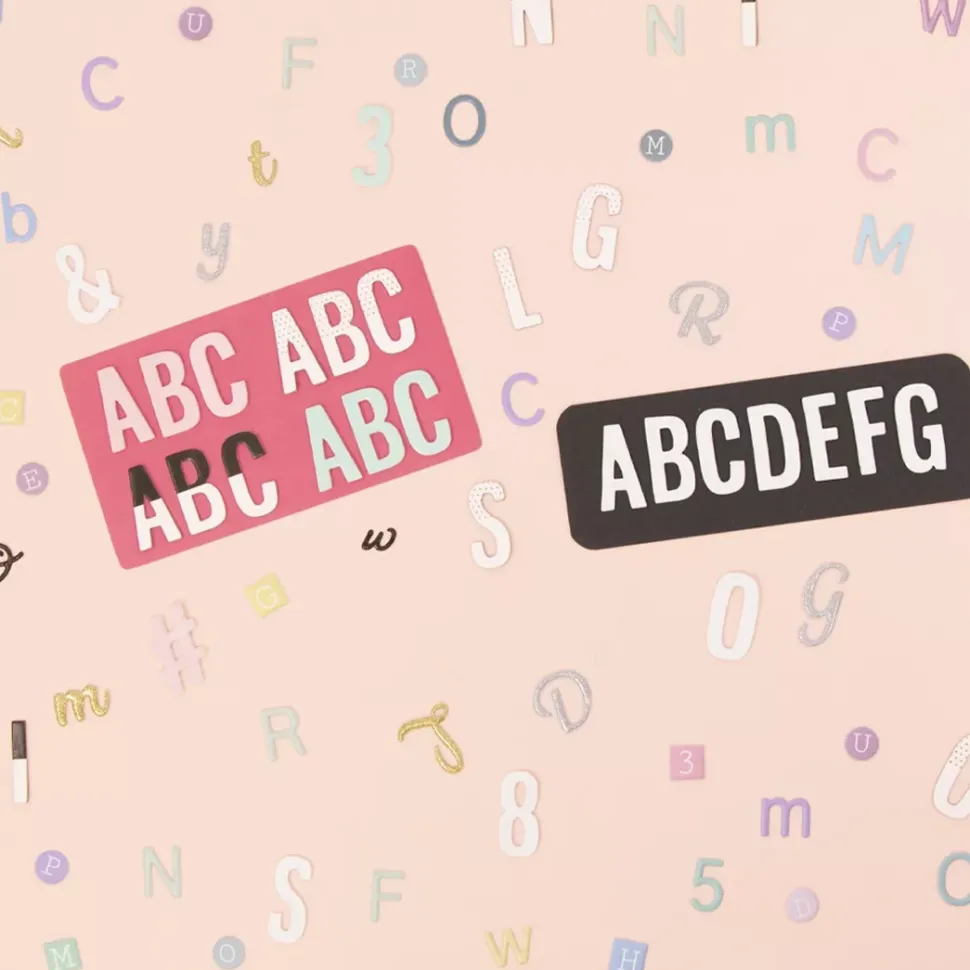 Abecedario Adhesivo Chipboard Puntos Rose Gold Craftelier