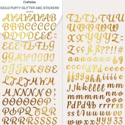 Abecedario Adhesivo Glitter Puffy Gold Craftelier