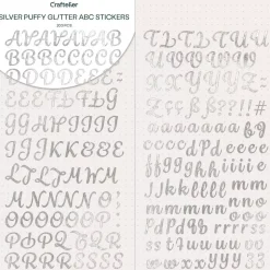Abecedario Adhesivo Glitter Puffy Silver Craftelier