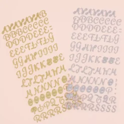 Abecedario Adhesivo Glitter Puffy Silver Craftelier