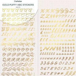 Abecedario Adhesivo Puffy Gold Craftelier