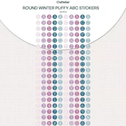 Abecedario Adhesivo Puffy Winter Redondo Craftelier
