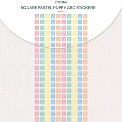 Abecedario Adhesivo Puffy Pastel Cuadrado Craftelier