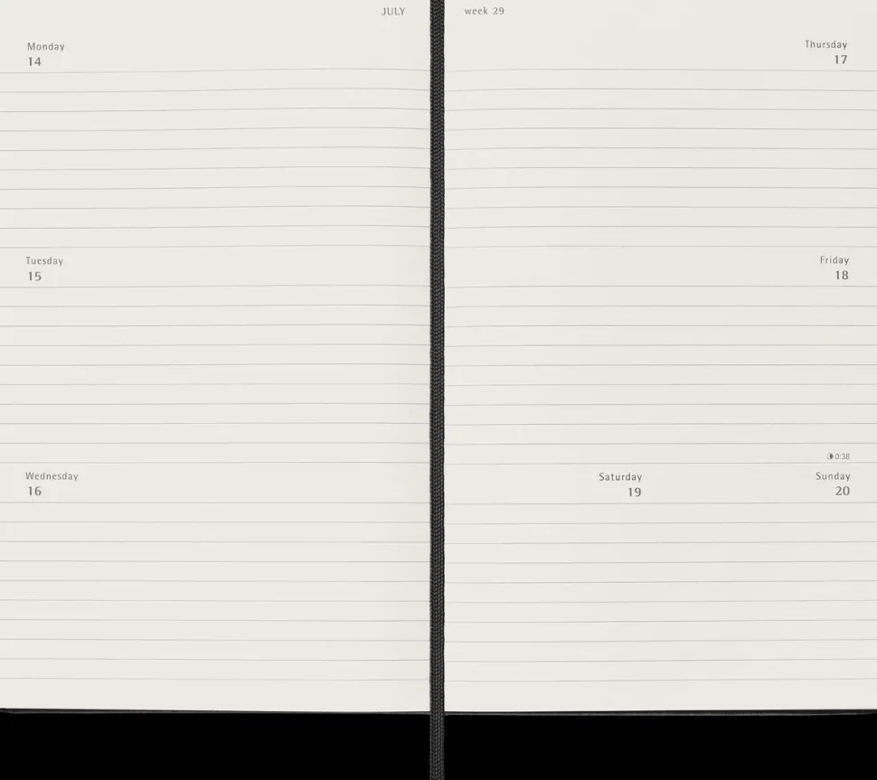 Agenda Classic 2025 semanal horizontal negro tapa dura Moleskine 13x21cm