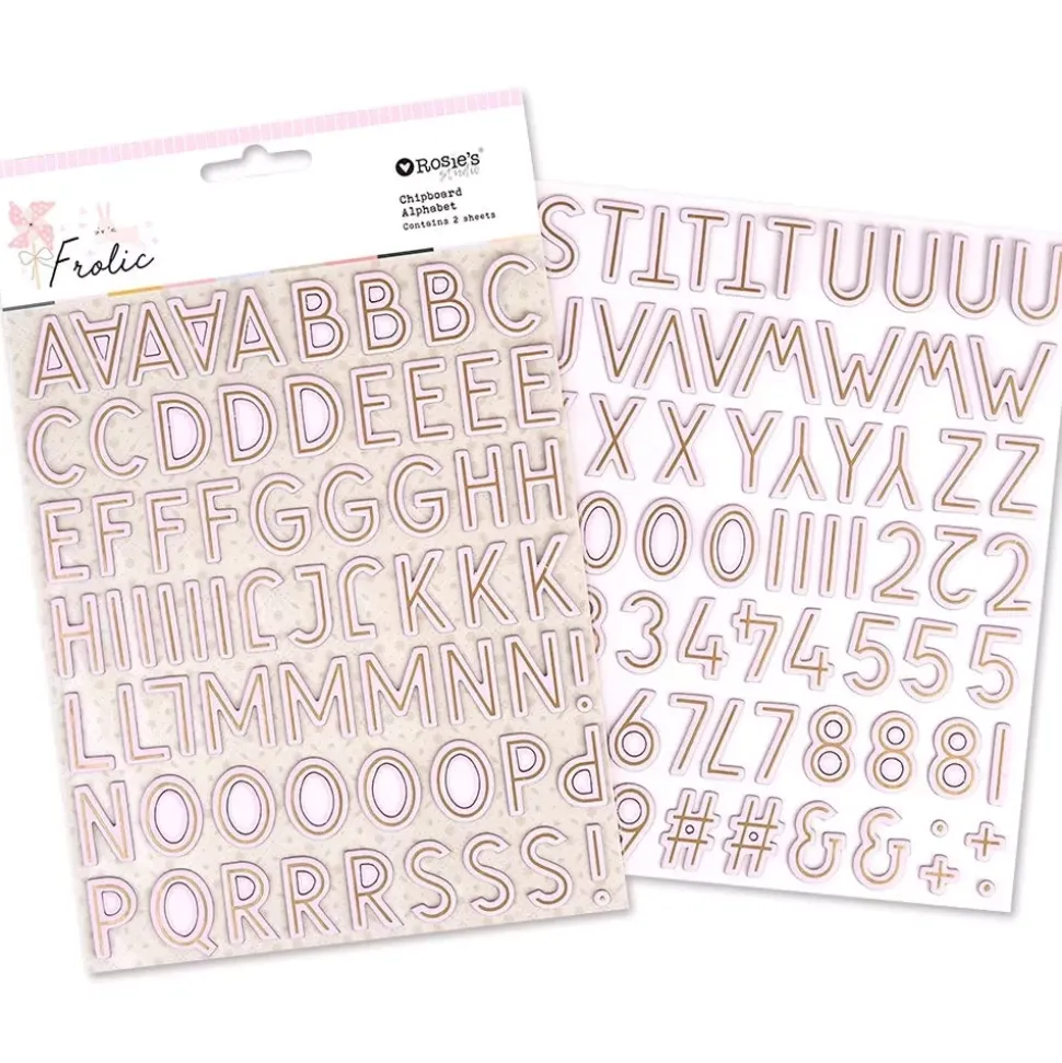 Alfabeto de Chipboard Frolic Rosie's Studio