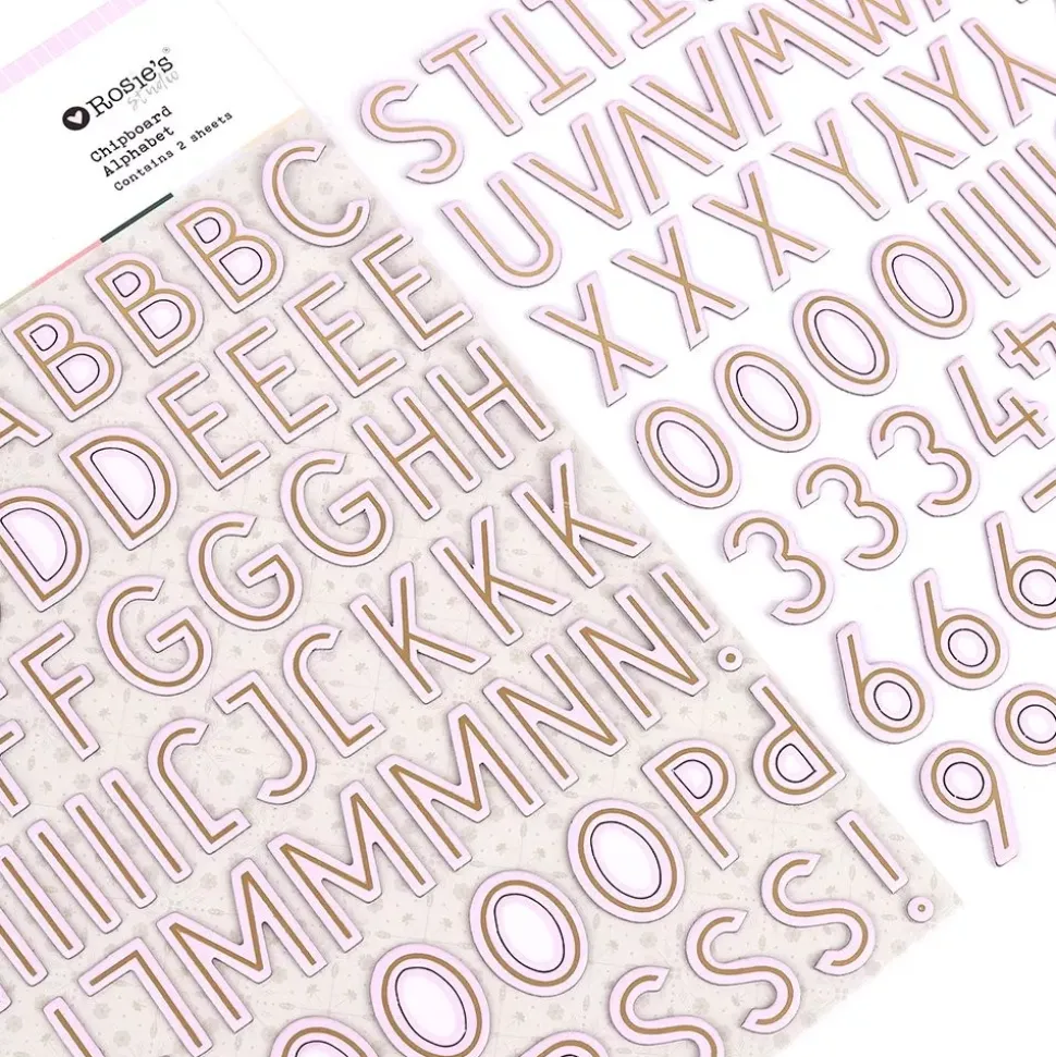 Alfabeto de Chipboard Frolic Rosie's Studio