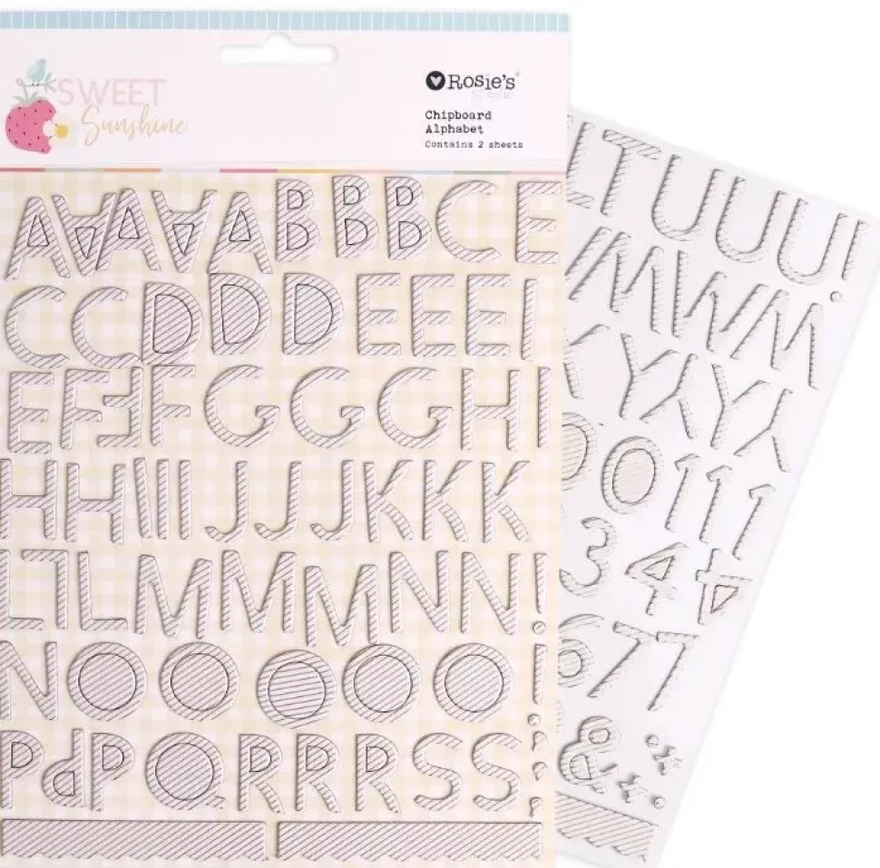 Alfabeto de chipboard Sweet Sunshine Rosie's Studio