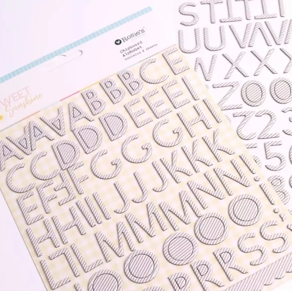 Alfabeto de chipboard Sweet Sunshine Rosie's Studio