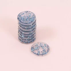 Anillas de Disco Glitter S Azul Craftelier