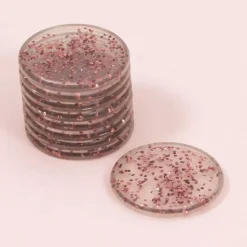 Anillas de Disco Glitter L Rosa Craftelier
