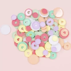 Anillas de Disco Glitter L Rosa Craftelier