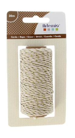 Bobina de hilo crema y oro Artemio 1,5mm