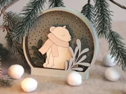 Bola con diseño 3D Oso Let it Snow Artemio 15x16cm