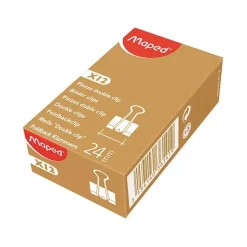 Caja 12 pinzas dobles reversibles negras Maped