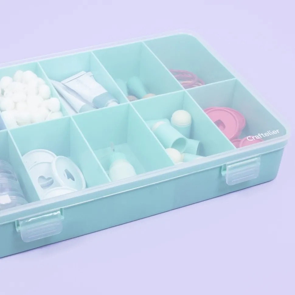 Caja con 10 Compartimentos Turquesa Craftelier
