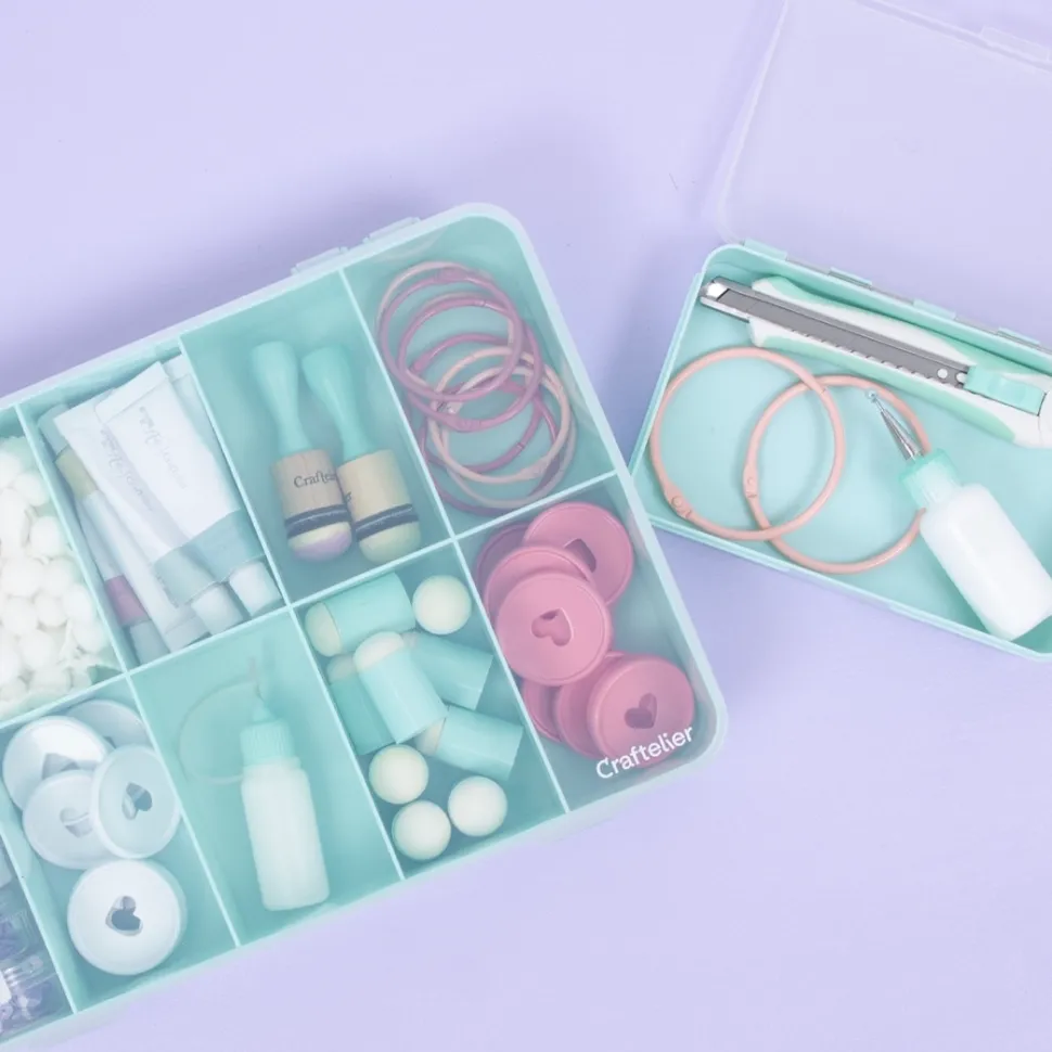 Caja con 10 Compartimentos Turquesa Craftelier