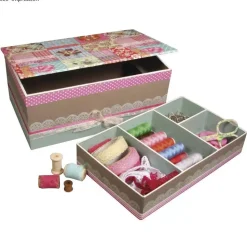 Caja con compartimento interior de papel maché Rayher