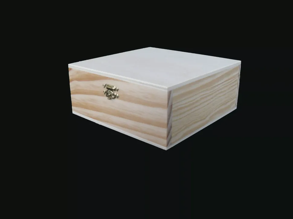 Caja cuadrada de madera mediana