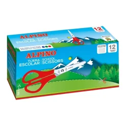 Caja de 12 tijeras escolares Alpino