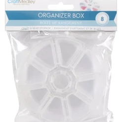 Caja de almacenamiento redonda con 8 compartimentos