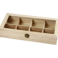 Caja de madera con tapa de vidrio Creativ Company