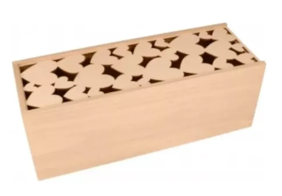 Caja de Madera con Tapa de Corazones Artemio