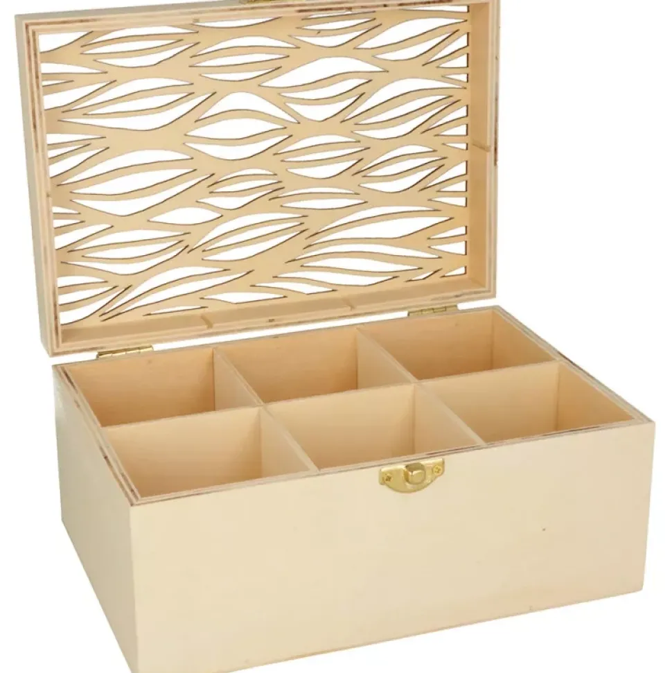Caja de madera para té Ondas Boho Artemio