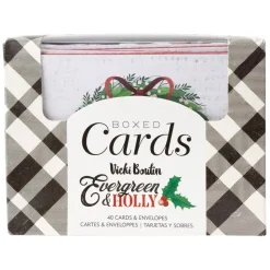 Caja de Sobres y Postales Evergreen & Holly Vicki Boutin