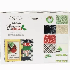 Caja de Sobres y Postales Evergreen & Holly Vicki Boutin