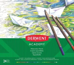 Caja metálica 24 lápices acuarelables Academy Derwent
