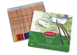 Caja metálica 24 lápices acuarelables Academy Derwent