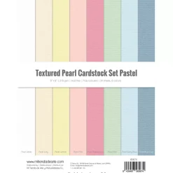 Cardstock Set Textura Perlada Pastel Craftelier 15x20cm