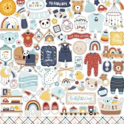 Cardstock Stickers Baby on Board Boy Echo Park 30x30cm
