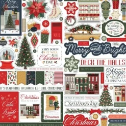 Cardstock Stickers Elements Christmas in the City Carta Bella