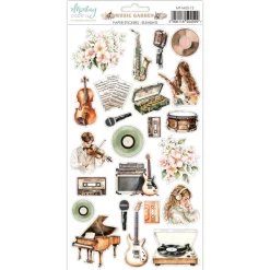 Cardstock Stickers Elements Music Garden Mintay 15x30cm