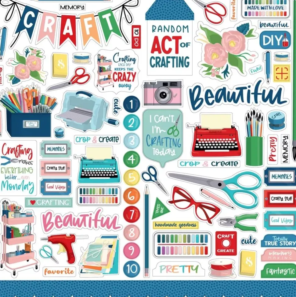 Cardstock Stickers Elements Happy Crafting Carta Bella 30x30cm