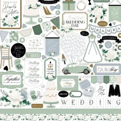 Cardstock Stickers Elements Wedding Bells Echo Park