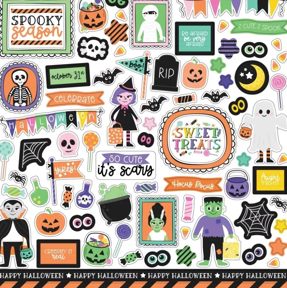Cardstock stickers Monster Mash Echo Park 30x30cm