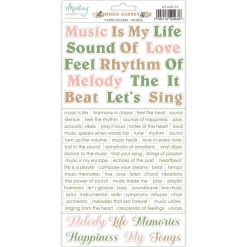 Cardstock Stickers Palabras Music Garden Mintay 15x30cm