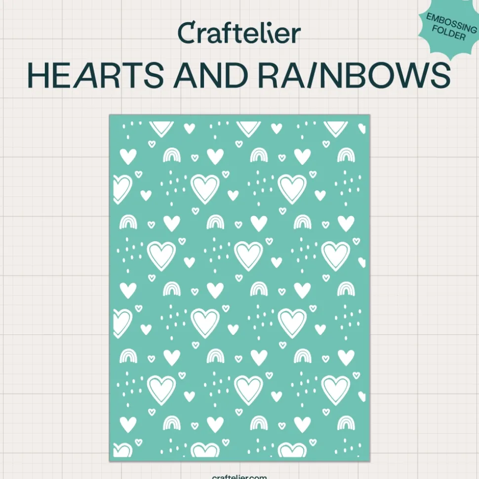 Carpeta de embossing Corazones y Arcoíris Craftelier