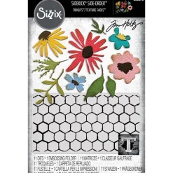 Carpeta de Texturas + Troqueles Thinlits Vault Side-Order Floristry para Sizzix de Tim Holtz 666872